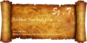 Szőke Tertullia névjegykártya